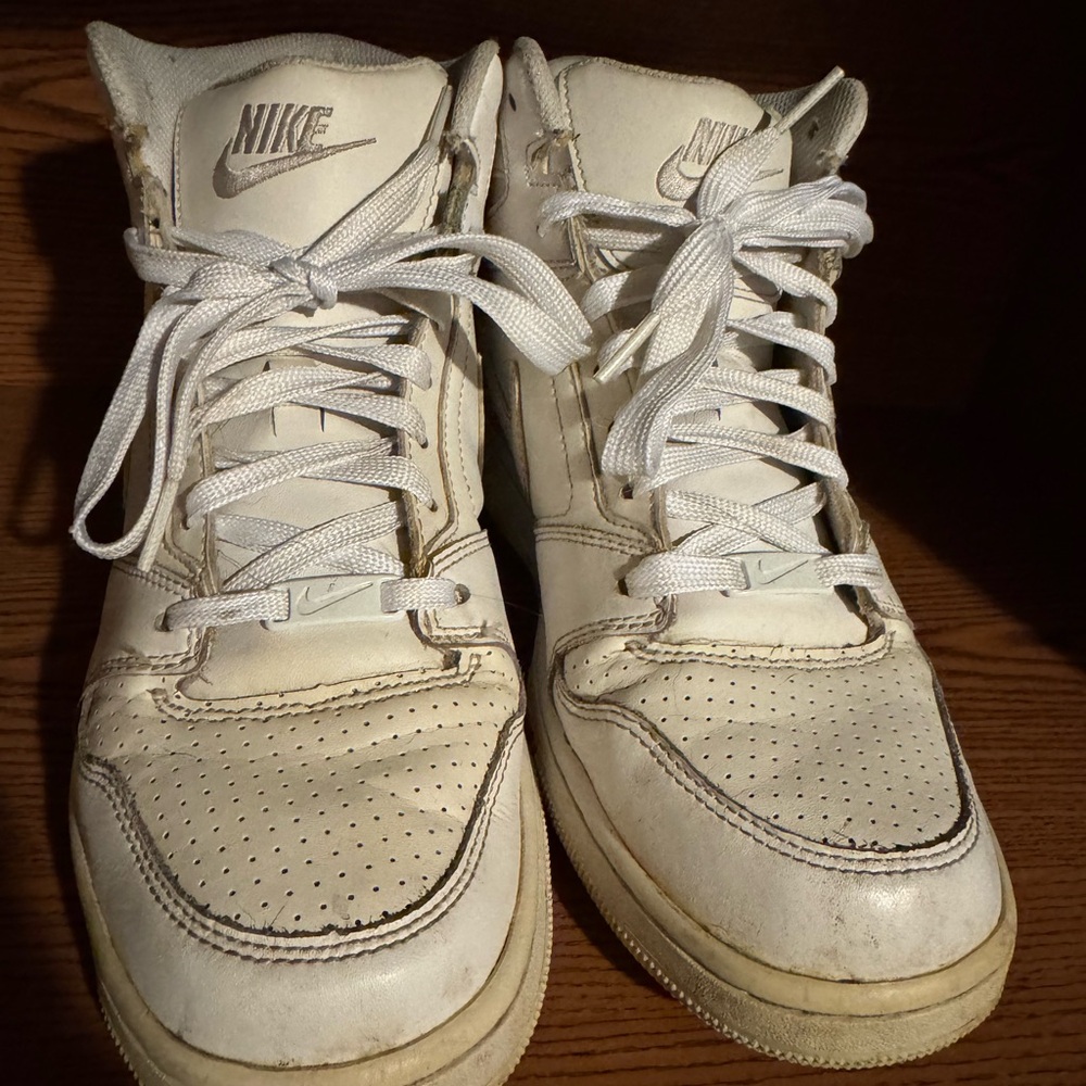Nike Prestige IV 584614-111 High Top Triple White Men's Size 7.5